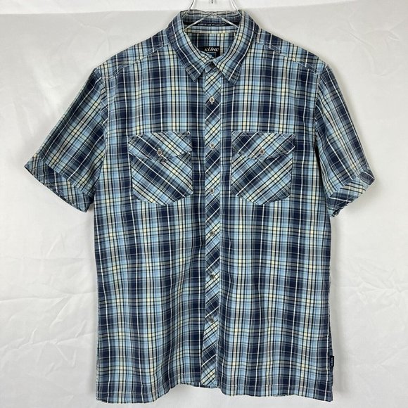 Kuhl Other - Kuhl Mens Shirt Short Sleeve Button Front Blue Plaid Men's Medium